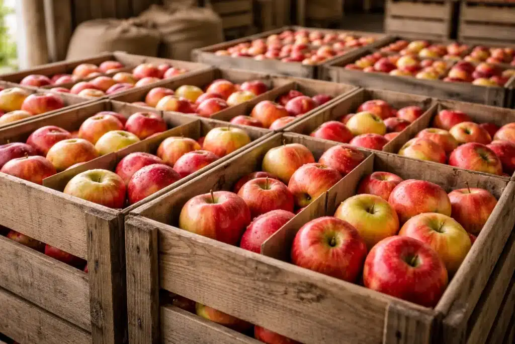 Így tárolják az almát a profik